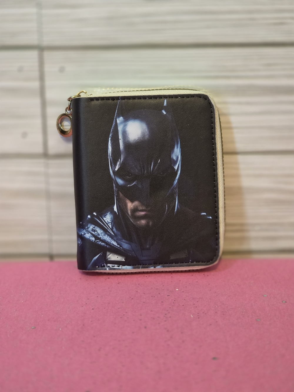 Black Batman Graphic Zip Wallet - Men
